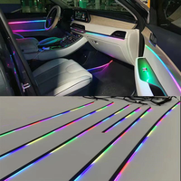 Kit Lampu Ambient Dinamis Mobil LED RGB Dual Zone 18/1 Baru, Dekorasi Interior, Aplikasi Lampu Latar Strip Akrilik