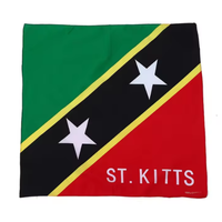 Vente en gros de bandanas en coton doux, coupe-vent, de haute qualité, avec drapeaux du Honduras, de la Sainte-Kitts-et-Nevis, de Dominique, d'Antigua-et-Barbuda, foulard carré