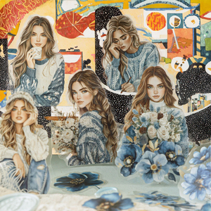 40 autocollants brillants auto-adhésifs par paquet, série Blooming <span class=keywords><strong>Encounters</strong></span>, personnages rétro, décoration de vacances, journalisation DIY - Product Image 3