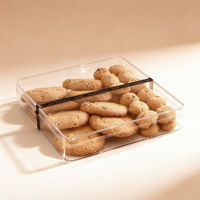 Boîte en plastique PS de qualité alimentaire rectangulaire de 400 ml et 1 mm d'épaisseur, pour boulangerie, pour biscuits, tiramisu, vente en gros en Chine, Wanherong