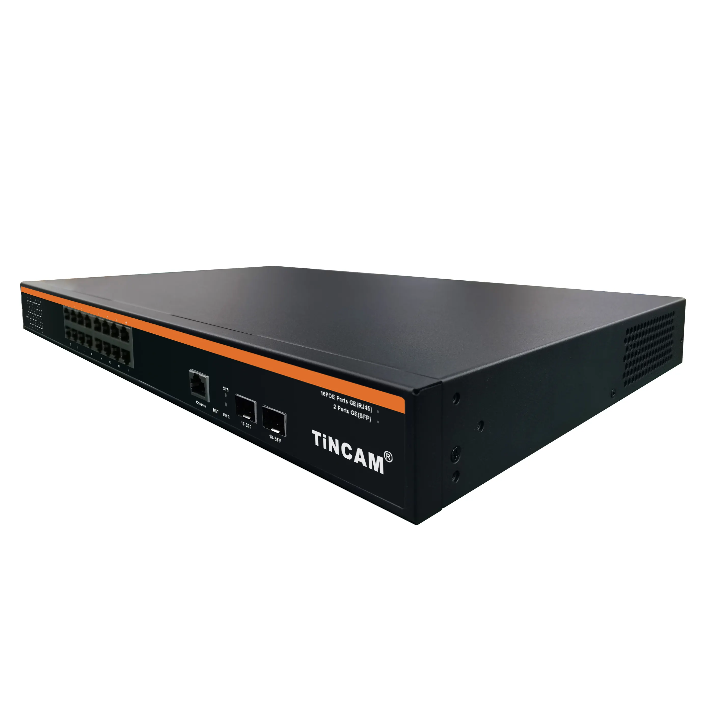 Tinkam स्मार्ट नेटवर्किंग फुल गीगाबिट 16 + 2 पॉई स्विच के साथ 2 * sfp मॉड्यूल 1 * कंसोल 48v समर्थन ip कैमरा nvr Hd ccTV