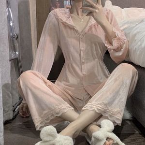 Indumenti da notte da donna stile <span class=keywords><strong>palazzo</strong></span> stile retrò in velluto oro francese nuovi <span class=keywords><strong>pantaloni</strong></span> lunghi biancheria da notte donna autunno abbigliamento per la casa Set - Product Image 1