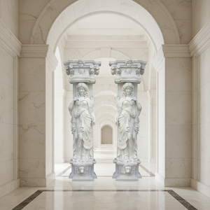 <span class=keywords><strong>Colonne</strong></span> en marbre de style grec et romain, femme, dame, sculptée, pour la construction de portails, utilisation de pierre - Product Image 3
