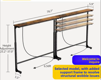 Table d'appoint de style américain avec prise électrique intégrée et étagère de rangement, réglable en hauteur, en MDF, pour salon ou entrée d'usine