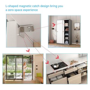 Cierre Magnético en Forma de L sin Perforación para Puertas de Armarios, Guardarropas y Cajones - Imán Potente, Instalación Autoadhesiva - Product Image 3