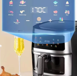 8L paslanmaz çelik akıllı elektrikli hava fritöz fırın dokunmatik ekran görsel pencere ihracat için ev kullanımı için büyük kapasiteli kare tasarım - Product Image 4