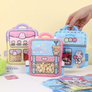 Sac d'emballage de modèle de sac à dos de dessin animé mignon pour les paquets sucrés de fête d'enfants biscuits et petits cadeaux