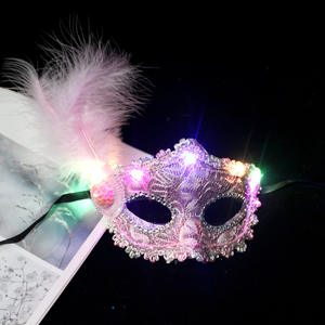 Baige karnaval prenses kızdırma tüylü maske s boyalı dantel kadınlar için tüylü maske parti dans kızdırma maskesi - Product Image 4