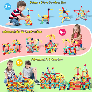 Bloques de Construcción Magnéticos 3D STEM, Palitos y Bolas Coloridos, Juguetes Educativos Creativos para Niños - Product Image 5