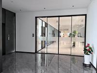 Pintu geser magnetis Remote Control, pintu geser magnetis Sensor Modern, kaca penutup pintu bahan Aloi aluminium dengan fitur bisu, penutup pintu lembut