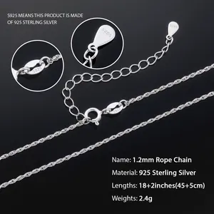 CDE YC Wholesale 925 Silver Jewelry Italian Sterling Silver Figaro Chain Necklace Gold Cadena De Plata 925 Silver Chain Women