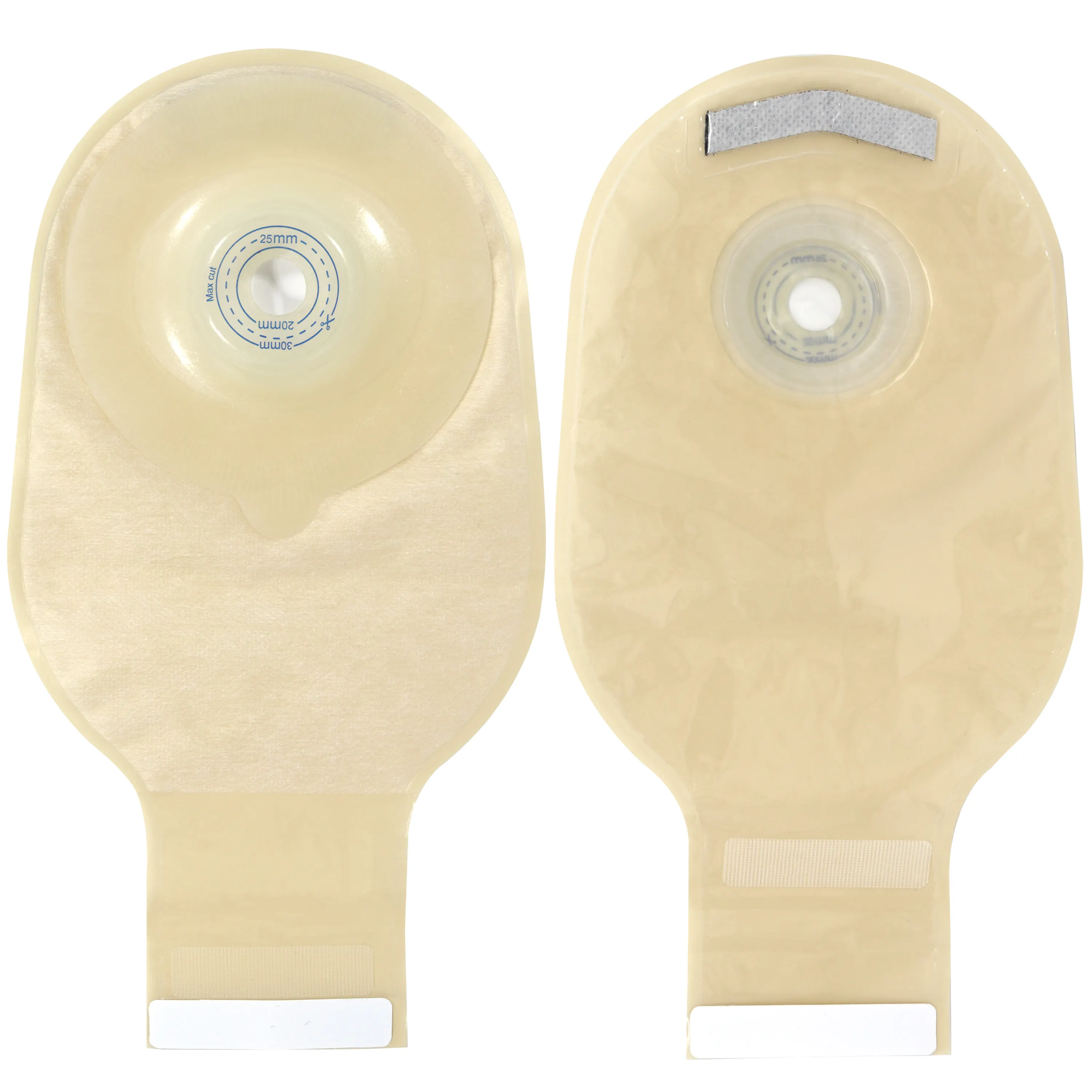 China manufacturer direct supply New Convex colostomia bag with hook and loop