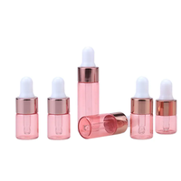 En stock, flacon compte-gouttes en verre rose or, 1 ml, 2 ml, 3 ml, 5 ml, flacon d'huile essentielle pour crème de soin de la peau, nettoyant visage, crème pour le visage