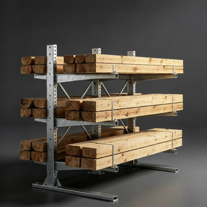 Steel Cantilever Rack Single Sided <b>Adjustable</b> Hot-Dip Galvanized for Wood Storage - Product Image 1