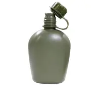 Botella de agua de plástico de estilo militar, PE-HDPE verde, 1L, a la venta