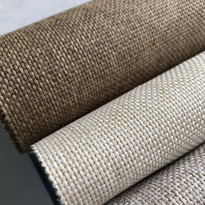 Carta da Parati in Tessuto Testurizzato Effetto Paglia Intrecciata, Lino Grezzo, Rattan e Damasco, Moderna e di Lusso per Hotel - Product Image 2