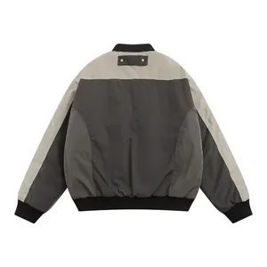 Giacca Casual da Uomo LAYENNE con Tasche Utility Oversize, Giacca Varsity alla Moda, Abbigliamento Color Block, Giacca Cargo - Product Image 3