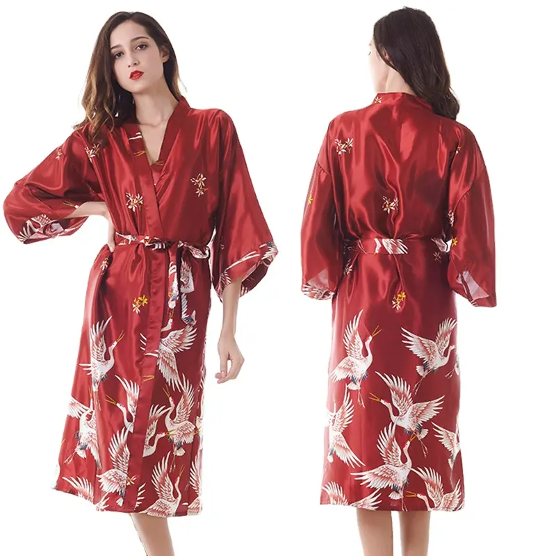 Seide Nachthemd Bademantel Single Robe Plus Size Kleider Nachthemd Pyjamas für Frauen Set