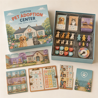 Jeu de société de stratégie en carton à 5 plateaux sur le thème de la protection animale pour centres d'adoption et refuges pour animaux, personnalisable pour les associations caritatives, avec espèces personnalisables