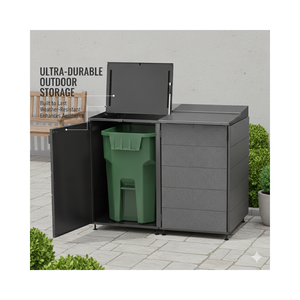 Meilleures ventes - Couvre-poubelle décoratif pliable mural en métal, portable, résistant à l'eau, pour usage extérieur, EDPTBC000 - Product Image 1