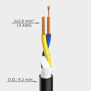 ROXTONE HFSC220 高柔軟性PVCスピーカーケーブル 14AWG 2×2.0mm 純銅導体 100mロール - Product Image 4
