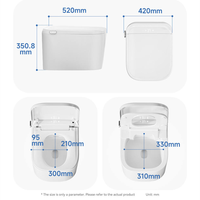 Toilette intelligente murale en céramique de haute qualité avec réservoir d'eau intégré, chasse d'eau automatique et bidet électrique