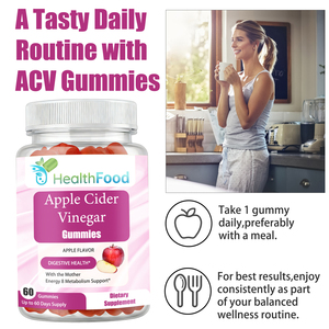 Gummies au goût pomme à faible MOQ, Gummies au vinaigre de cidre de pomme avec la mère, Complément alimentaire pour la santé digestive - Product Image 4