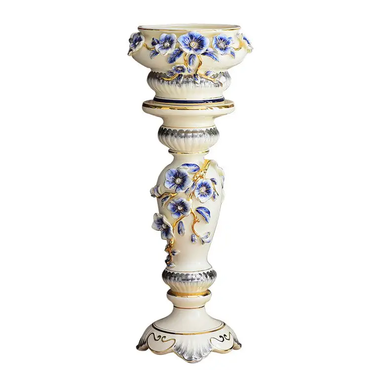 Römische Säule Blumentopf Ornamente Wohnzimmer Dekorierte Vasen Vasos & Plant adores De Flores Boden vase im europäischen Stil