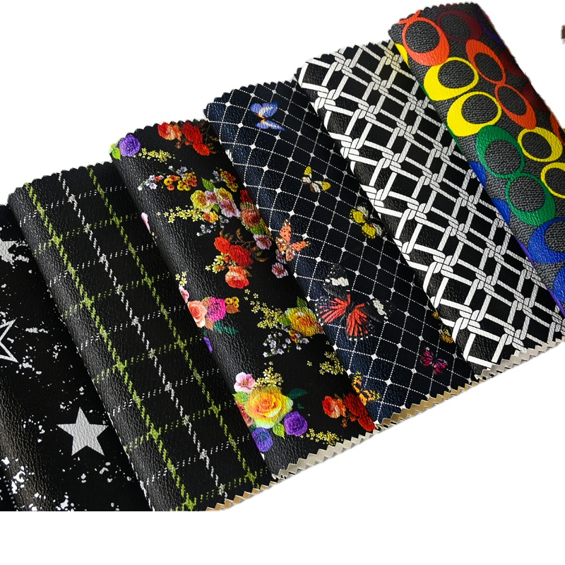 Wholesale Pvc Printed Style Vinyl Synthetic Artificial Leather for Bag Notebook Phone Shell Table Mat Faux Leather Fabric