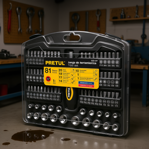 Pretul JUDA-81P 81-Piece Professional Mechanic <b>Tool</b> <b>Set</b> with Chrome Vanadium Steel, 1/4 In Socket Drive, 6-Point Sockets, Hard C - Product Image 2