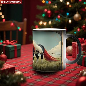 Taza de Uso Diario Negra Esmerilada de 11 oz, Taza Mágica de Cerámica Sensible al Calor que Cambia de Color - Product Image 2