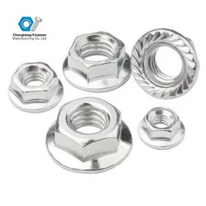 Atacado M5-M20 DIN6923 Hexagonal <span class=keywords><strong>Flange</strong></span> Porca Zincado Acabamento Grau 10 Azul-Branco com Dentes - Product Image 3