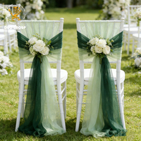 Rubans romantiques en mousseline pour chaises de mariage – Nœuds élégants en ruban long pour la décoration des chaises de banquet, de fête et d'événements