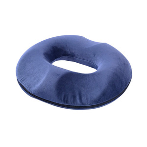 Coussin de siège en mousse à mémoire de forme, design rond creux, soulagement de la pression pour les hémorroïdes, usage au bureau, bleu marine - Product Image 1