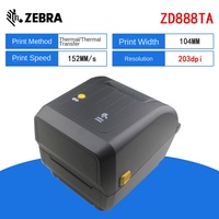 Impresora de Etiquetas de Códigos de Barras ZEBRA ZD888TA/ZD888CR, Fácil de Usar, Económica, para Prendas de Vestir, Papel Plateado, Etiquetas de Envío
