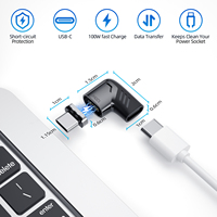 Konverter Kabel Adaptor Magnetik USB Tipe C 120W untuk Ipad Pro Macbook 2019 2018 Kabel Adaptor Magnet Konektor Bengkok