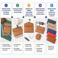 Pochette de classement en cuir A6 A5 B5 A4 avec fermeture magnétique, impression de logo personnalisée, porte-documents professionnel en PU, enveloppe pour documents – Vente en gros