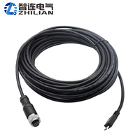 Connecteur ZLconnector IP67 étanche, contact en laiton CuZn, corps en PVC/TPU, verrouillage par vis, M12 mâle/femelle, 4/5 broches, connecteur d'alimentation/LED