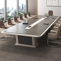 Table de conférence minimaliste moderne de 87 à 315 pouces de large (7 à 26 pieds) pour 6 à 26 personnes avec structure en acier