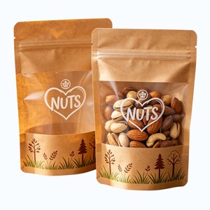 <span class=keywords><strong>Bolsas</strong></span> de Papel <span class=keywords><strong>Kraft</strong></span> Reciclado Biodegradable con Logotipo Personalizado, <span class=keywords><strong>Bolsas</strong></span> Doypack de Grado Alimenticio con Ventana y Cierre para Galletas - Product Image 1