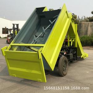 Colector de estiércol eléctrico de tres ruedas para transporte de fertilizantes agrícolas con motor diésel automático - Product Image 4