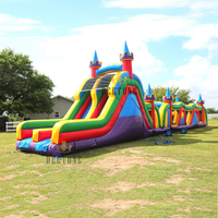 Château personnalisé parcours d'obstacles gonflable jeux de sports d'obstacles gonflables avec double toboggans