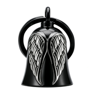 Clochette de protection en forme d'aile d'ange personnalisée, clochette Gremlin en métal multicolore, pendentif porte-bonheur pour motard, cadeau pour motard