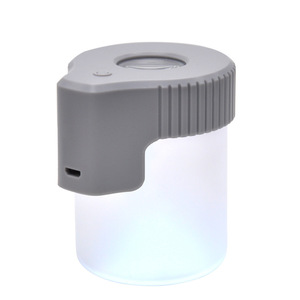 Pot de rangement moderne en verre dépoli avec couvercle anti-odeur et loupe, logo personnalisable pour le stockage d'accessoires - Product Image 6