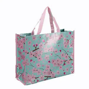 Sewing non-woven handbag custom advertising folding shopping bag exhibition coated non-woven bag custom logo