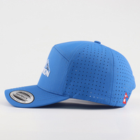 Casquettes Snapback 7 Panneaux OEM ODM en Tissu 100% Polyester Imperméable, Perforation Laser, Logo Brodé Personnalisé, Visière Légèrement Courbée, Motif à Pois