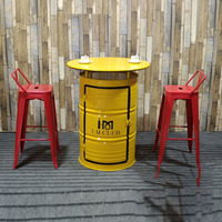 Tabouret en fer forgé américain, chaise rétro en baril à huile, café, bar industriel, ensemble table et chaise de restaurant