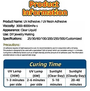 Résine UV à haute viscosité, durcissement rapide en 1 minute avec lumière du soleil ou lampe UV, époxy transparent non jaunissant pour l'artisanat DIY - Product Image 3