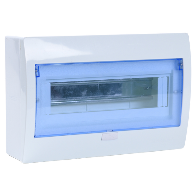 12  Way Plastic Electrical Distribution Box with Transparent Cover, DIN Rail Consumer Unit for MCB