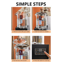 Vente en gros 10L 20L 30L théière intelligente noire domestique et commerciale PC corps visible chauffe-eau électrique machine à infuser le thé
